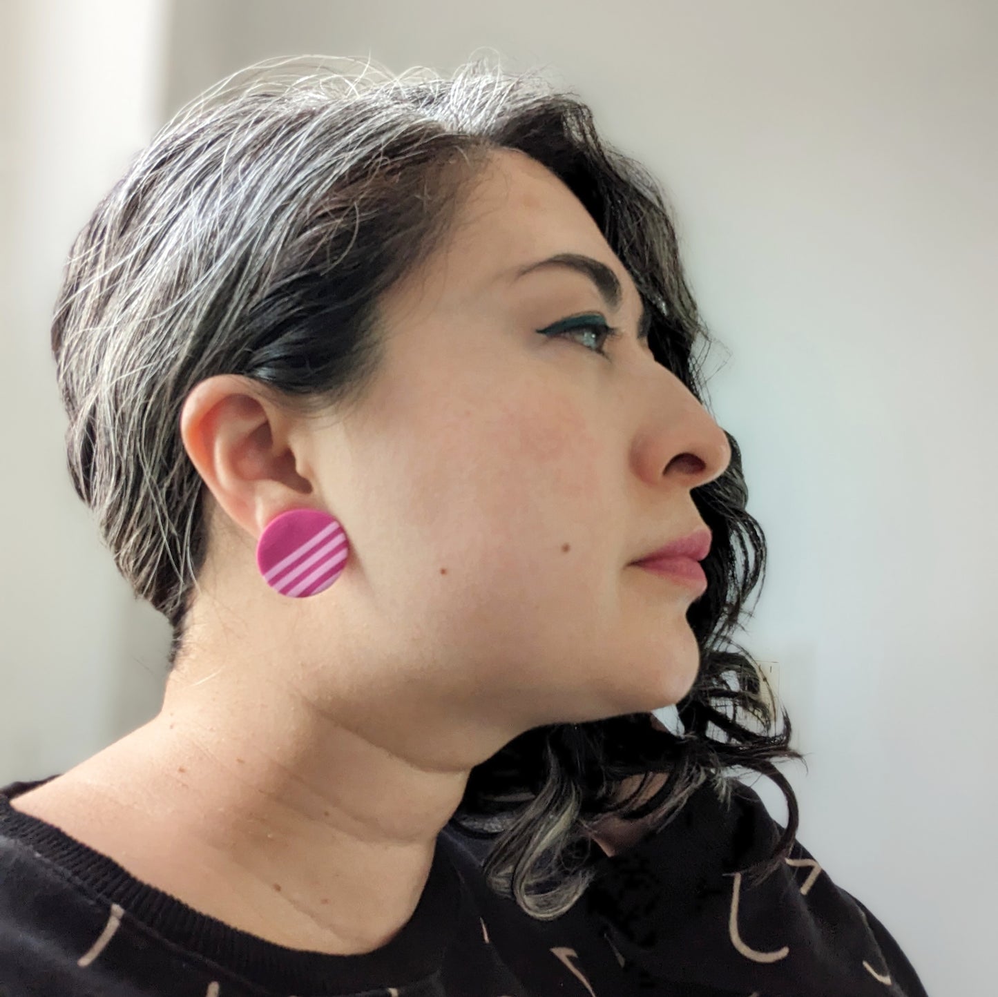 Striped Circle Earrings