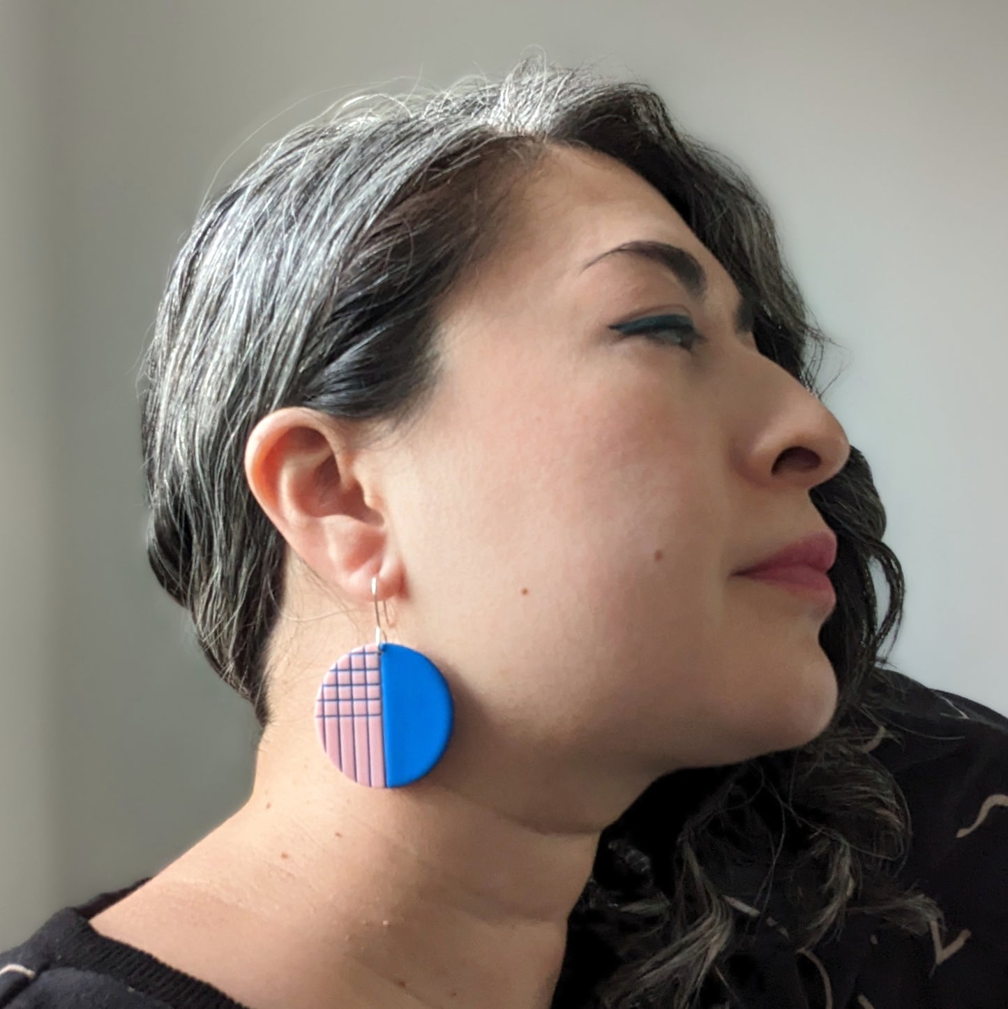 Made in the 80s Blue Circle Earrings