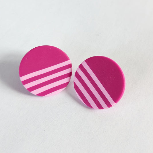 Striped Circle Earrings