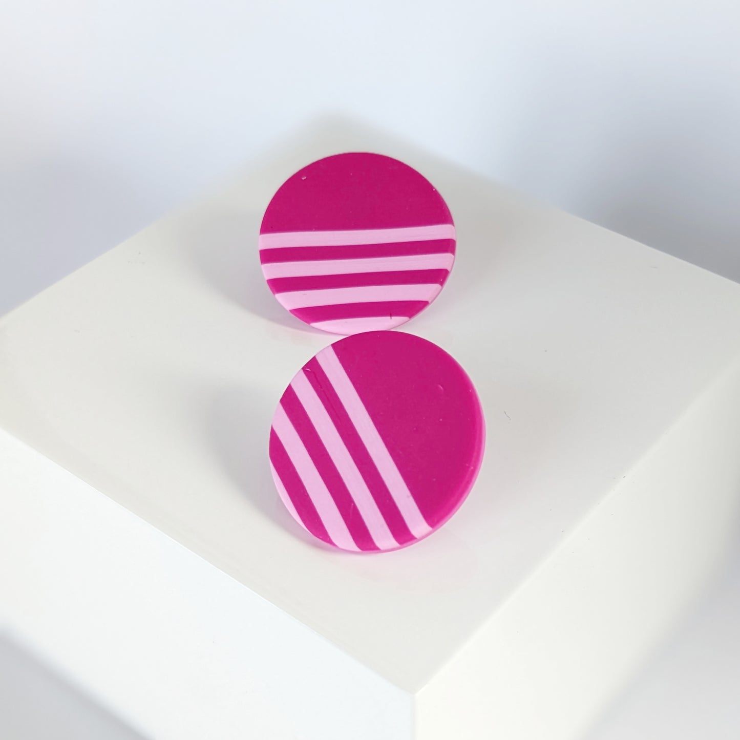 Striped Circle Earrings