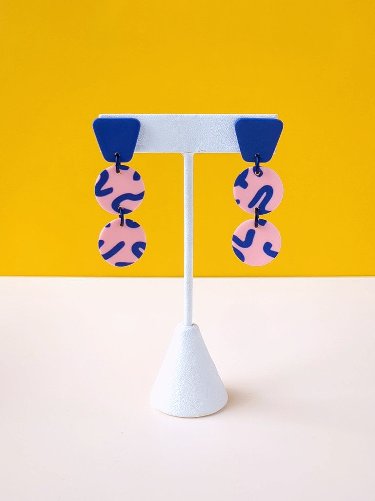 Blue and Pink Squiggle Drops