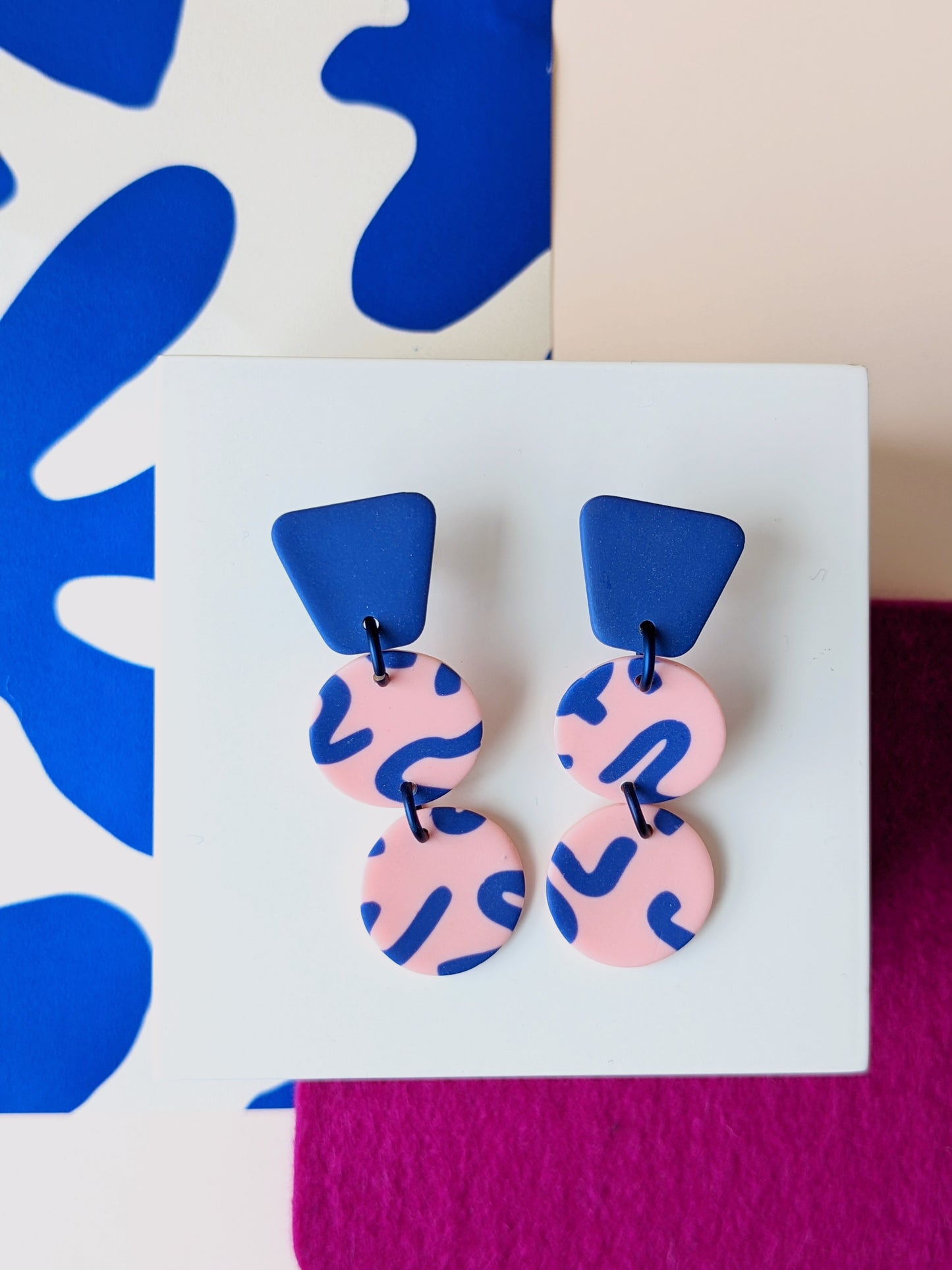 Blue and Pink Squiggle Drops