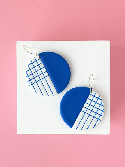 Made in the 80s Blue Circle Earrings