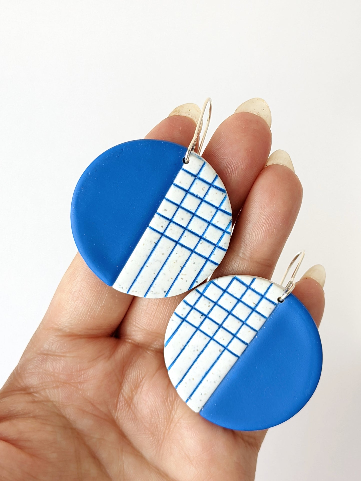 Made in the 80s Blue Circle Earrings