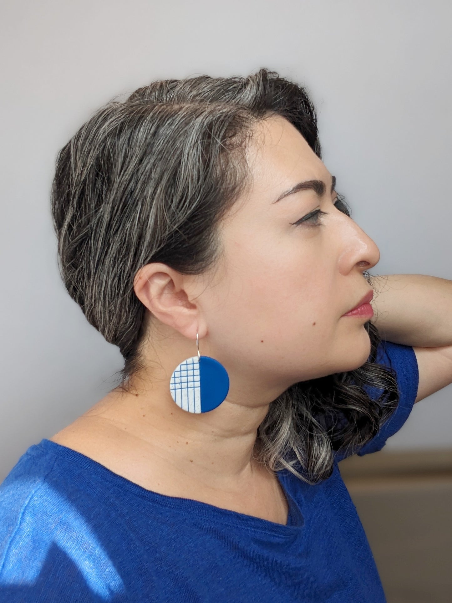 Made in the 80s Blue Circle Dangles