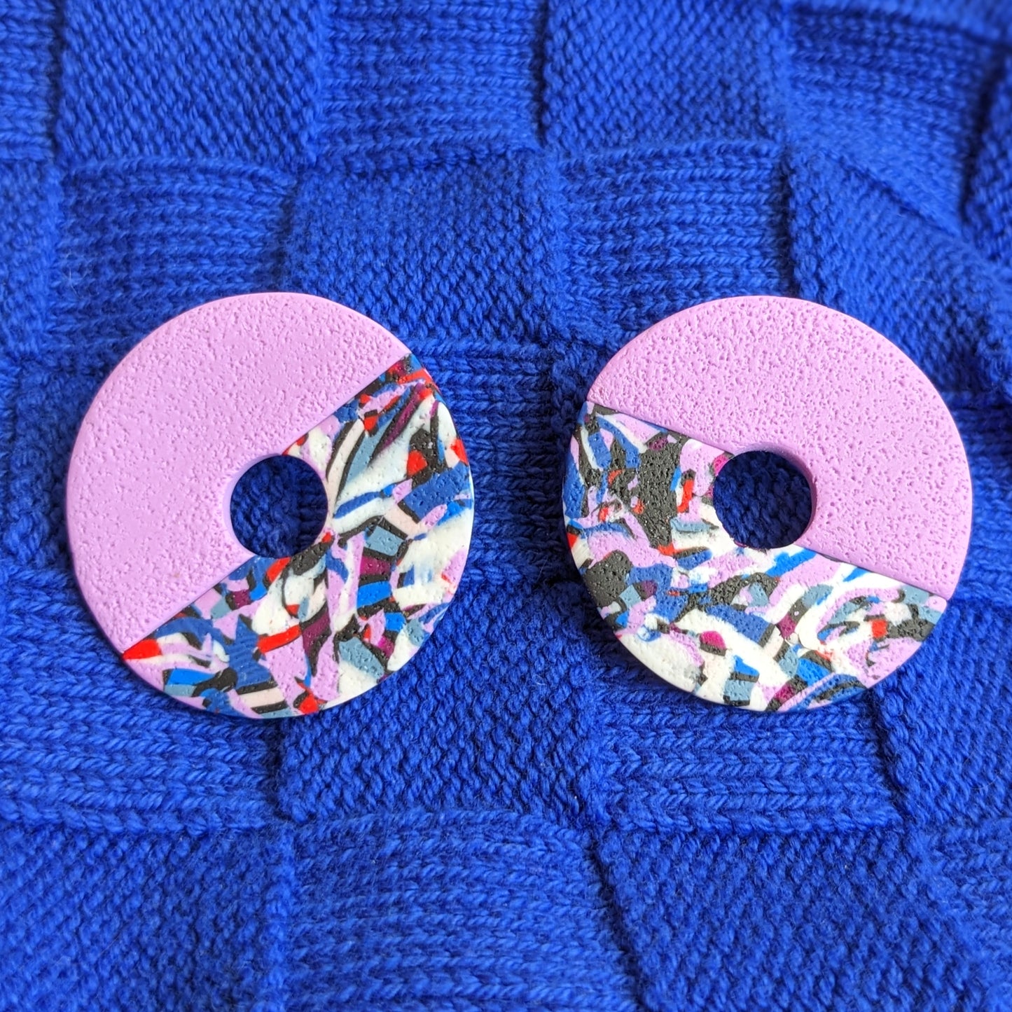 No Waste Purple People Eater Donut Earrings