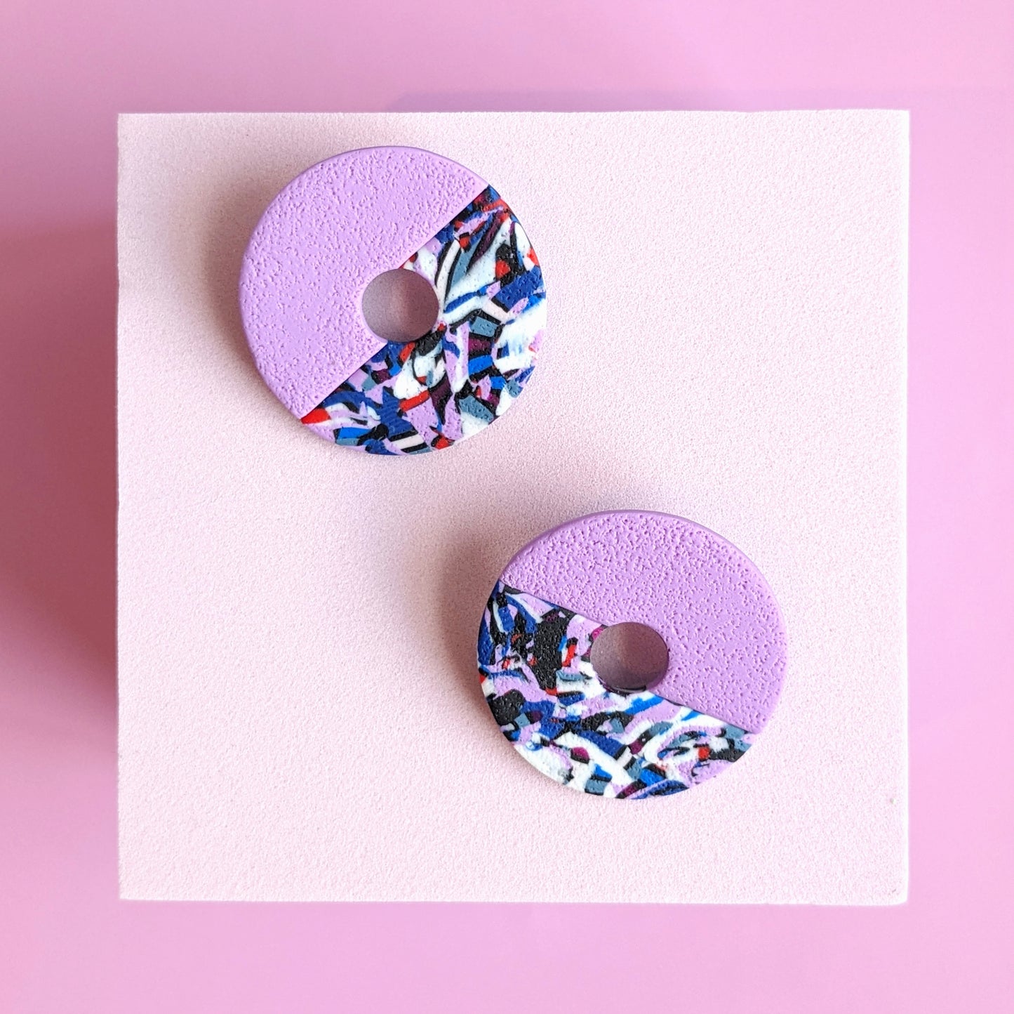 No Waste Purple People Eater Donut Earrings