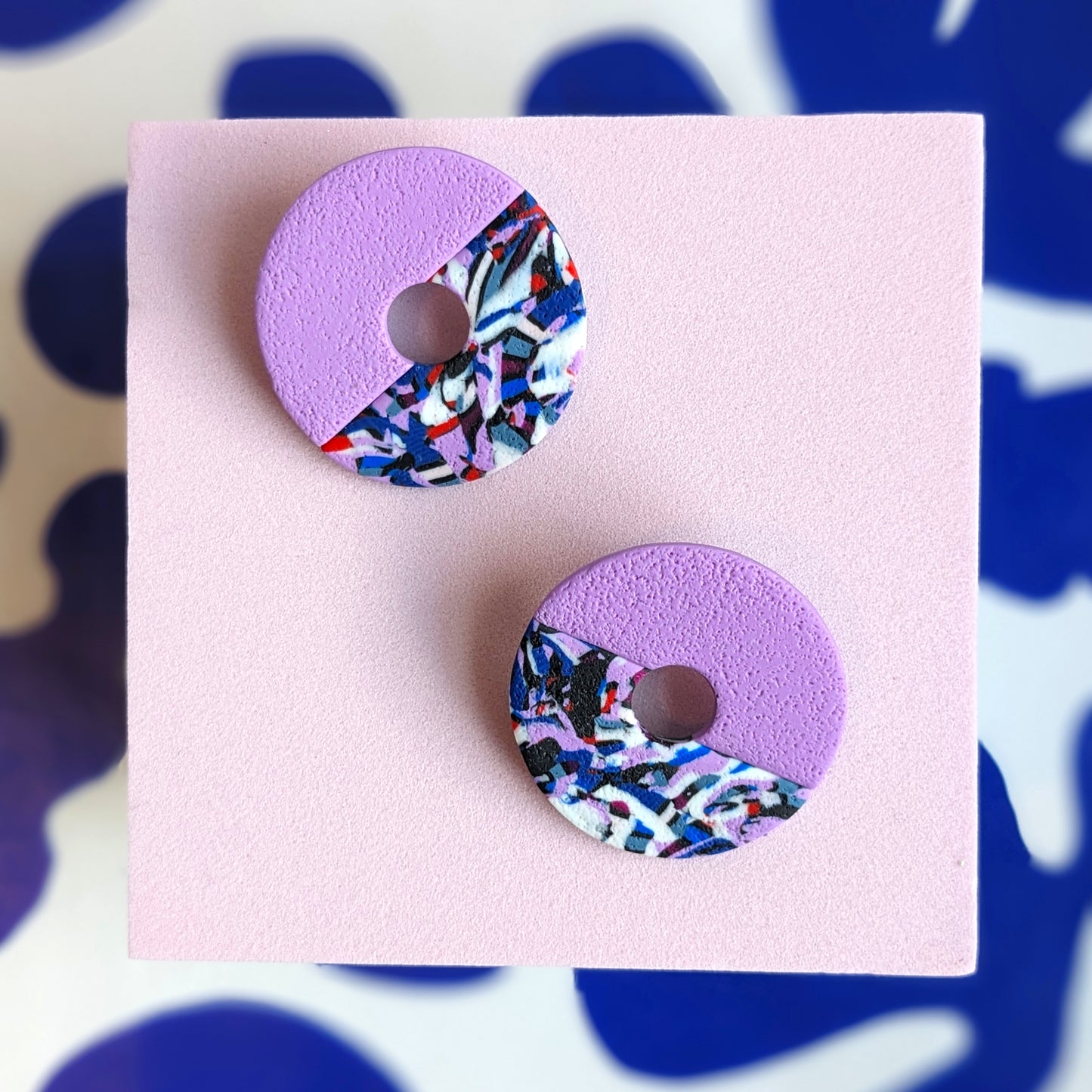 No Waste Purple People Eater Donut Earrings