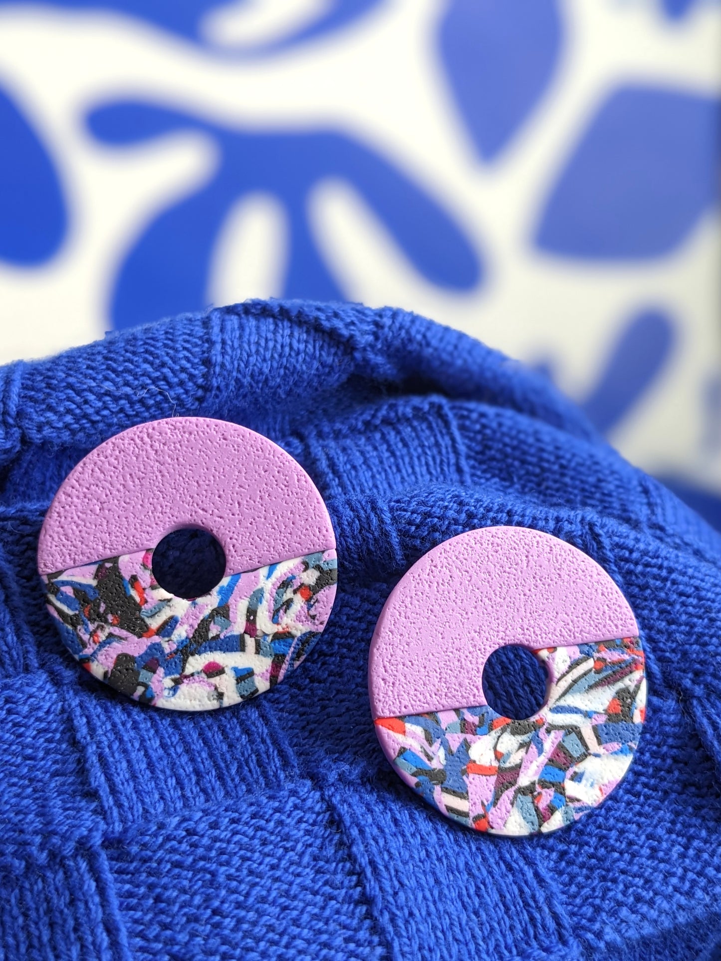 No Waste Purple People Eater Donut Earrings