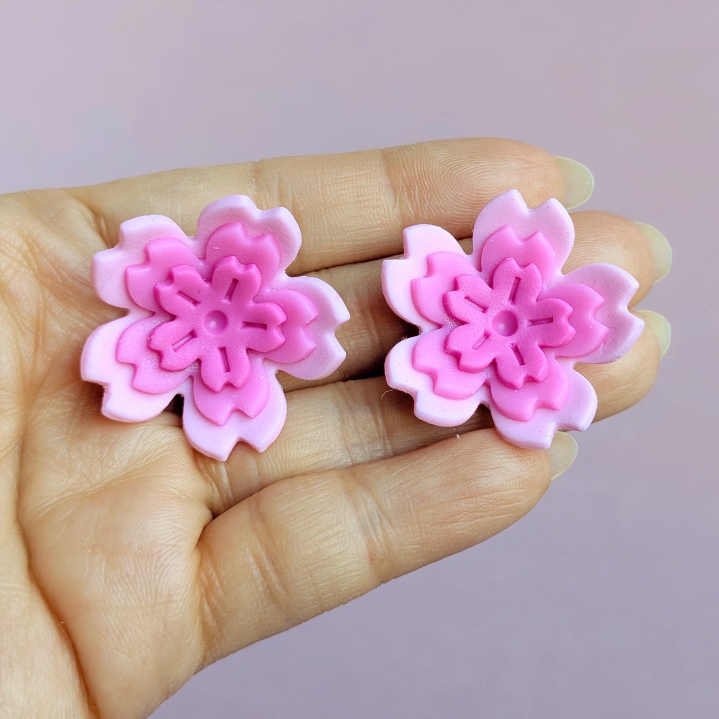 Peak Bloom Layered Cherry Blossom Earrings