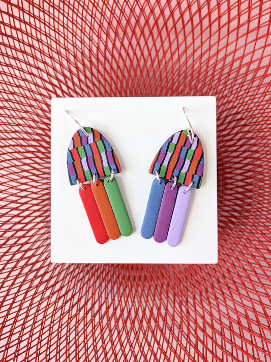 Wobbly Stripe Jellyfish Dangles