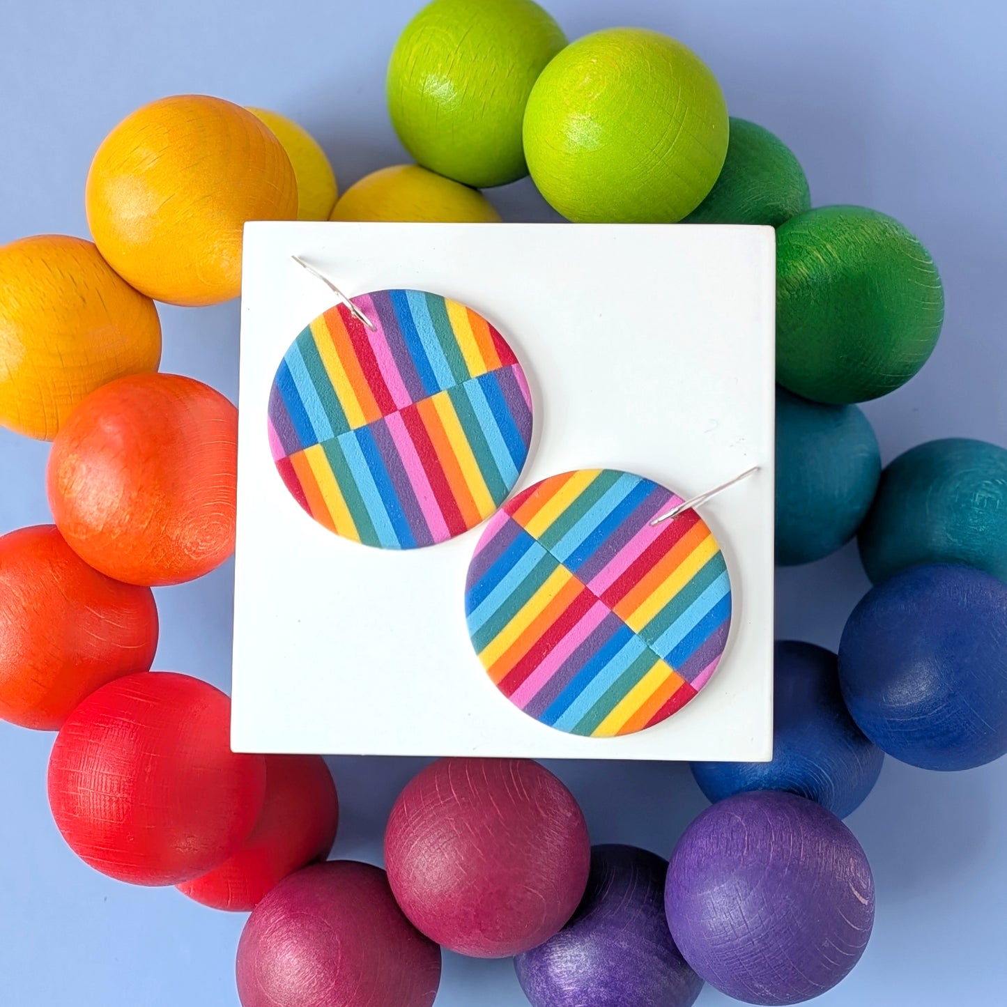 Rainbow Circle Dangles