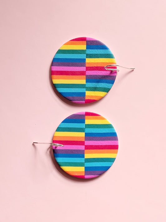 Rainbow Circle Dangles