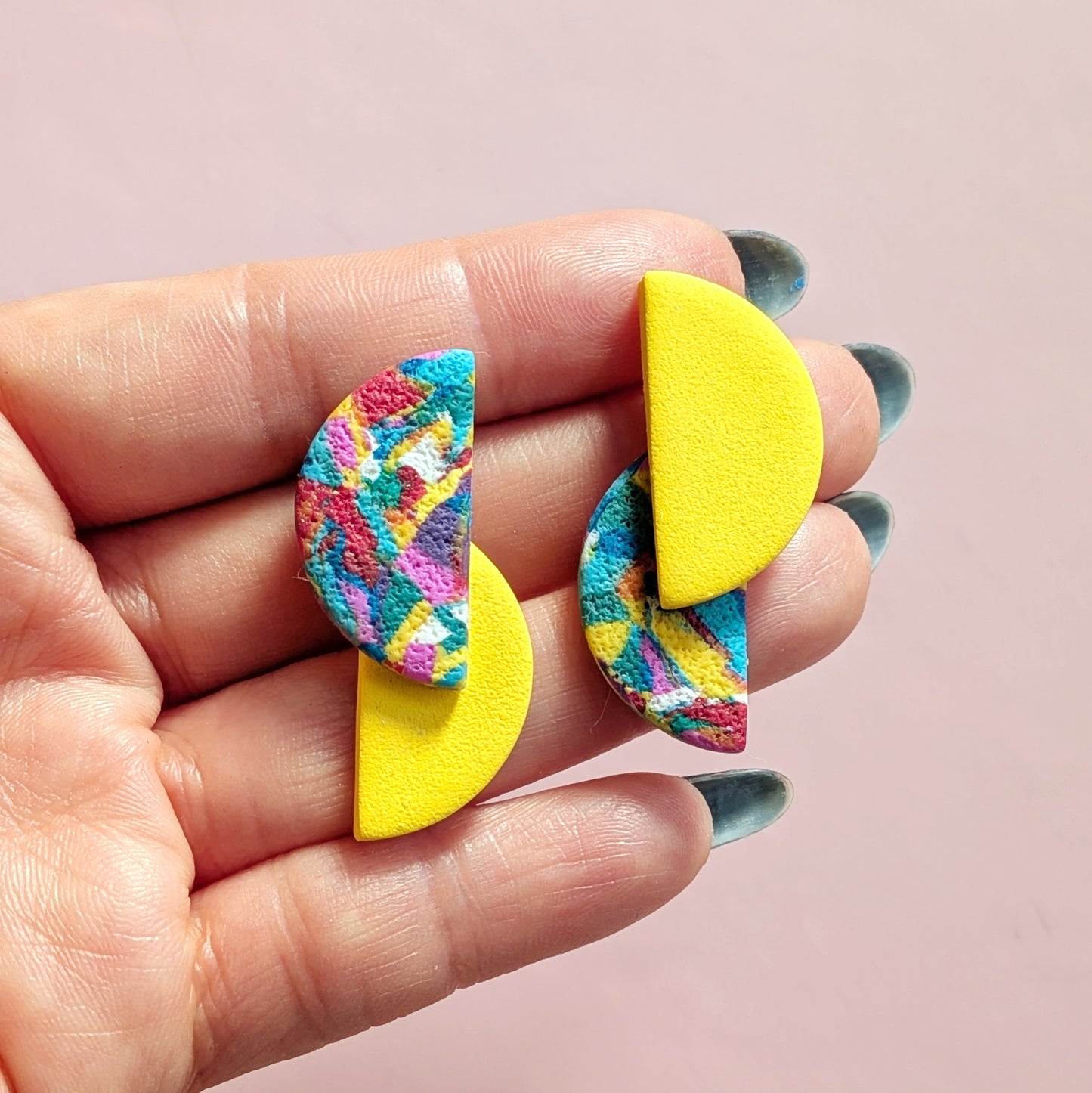 No Waste Half Moon Studs