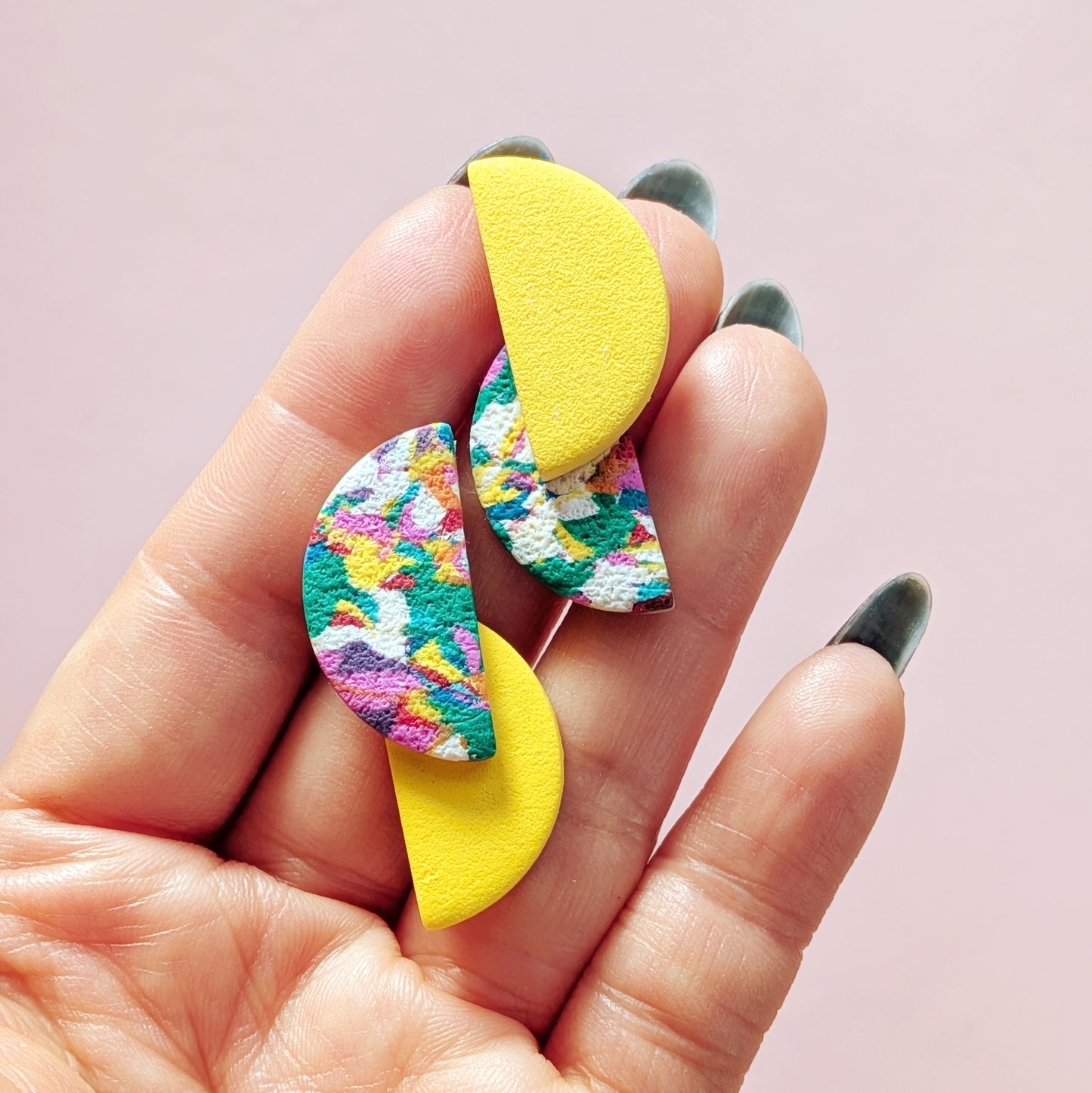 No Waste Half Moon Studs