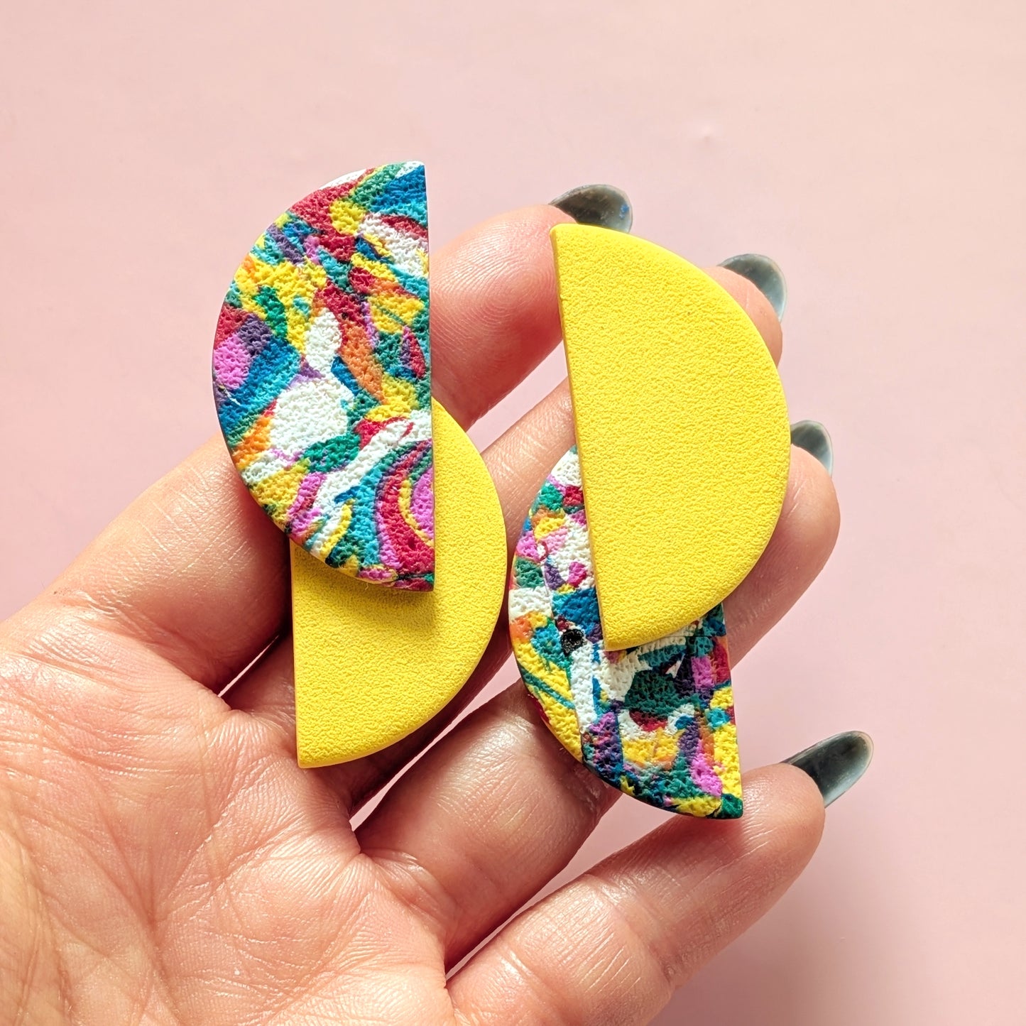 No Waste Half Moon Studs