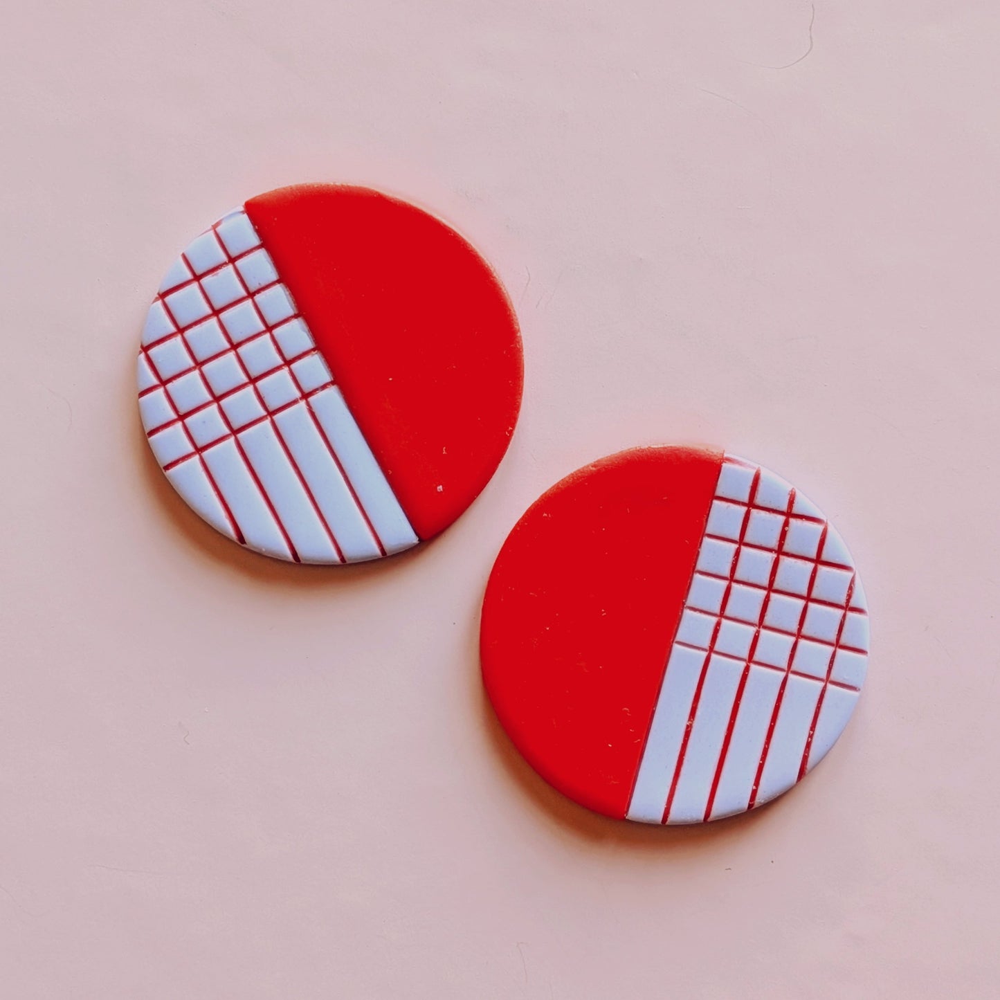 Made in the 80s Red & Lavender Earrings