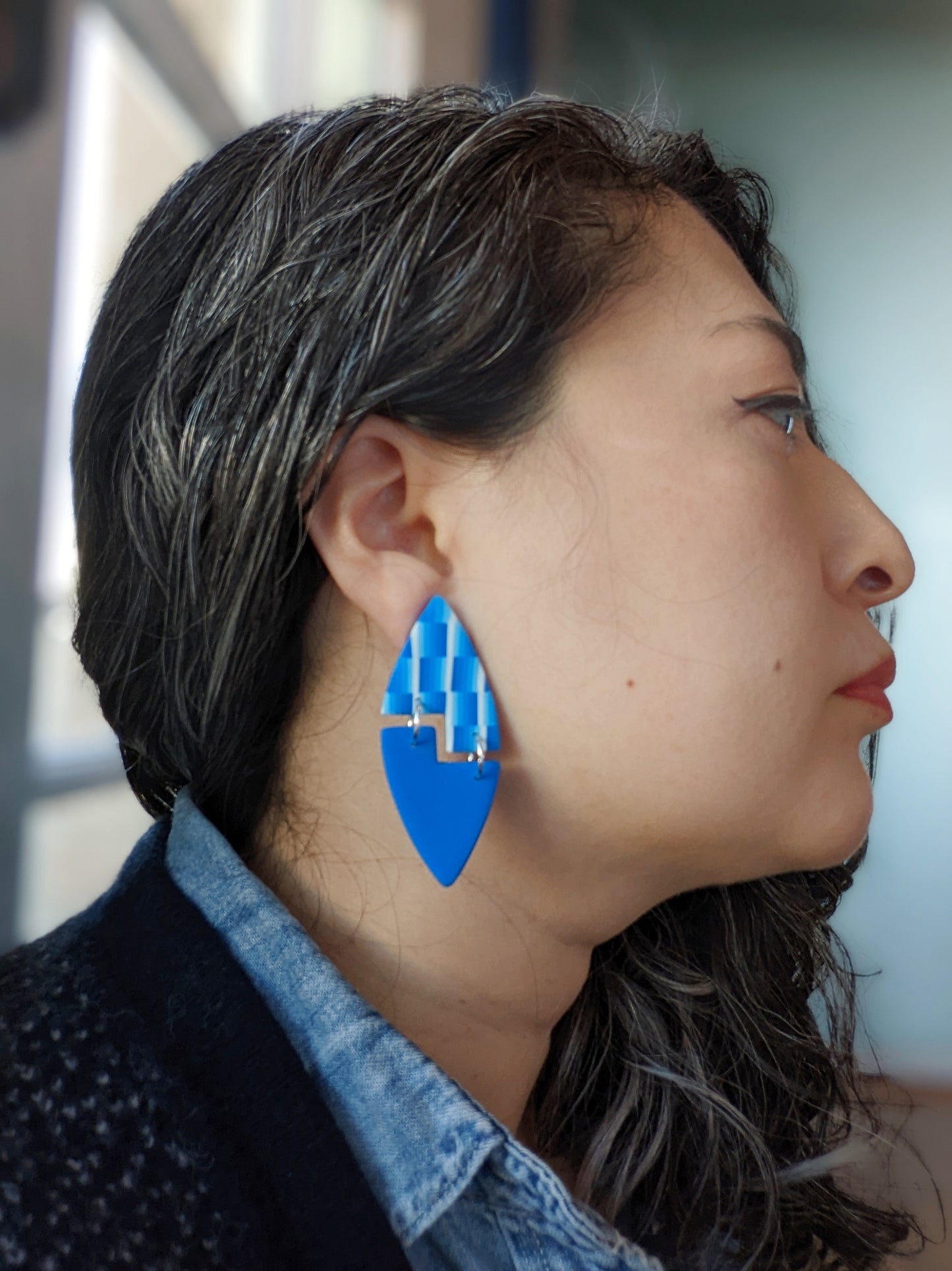 Striped Skies Tetris Dangle Earrings