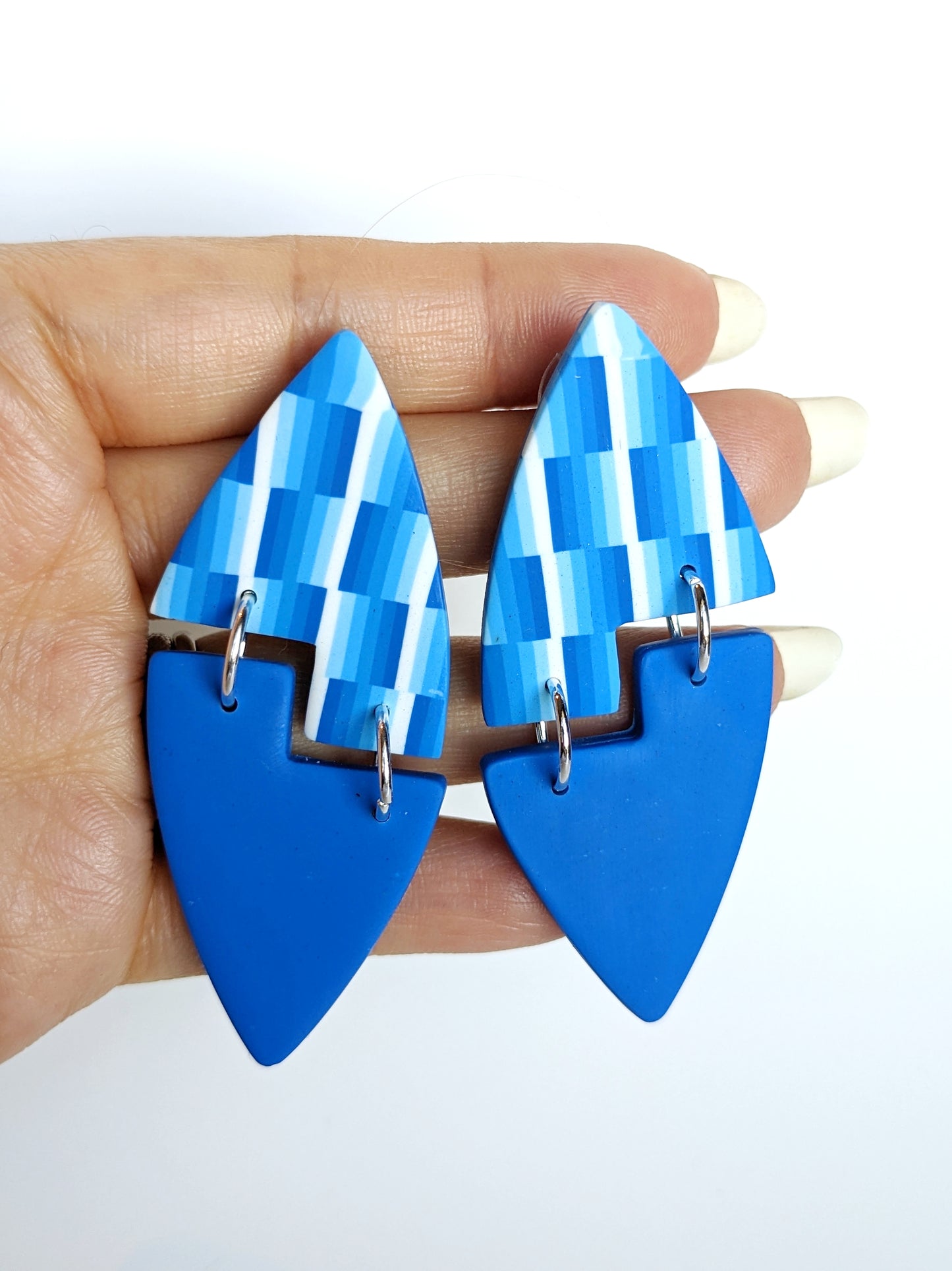 Striped Skies Tetris Dangle Earrings