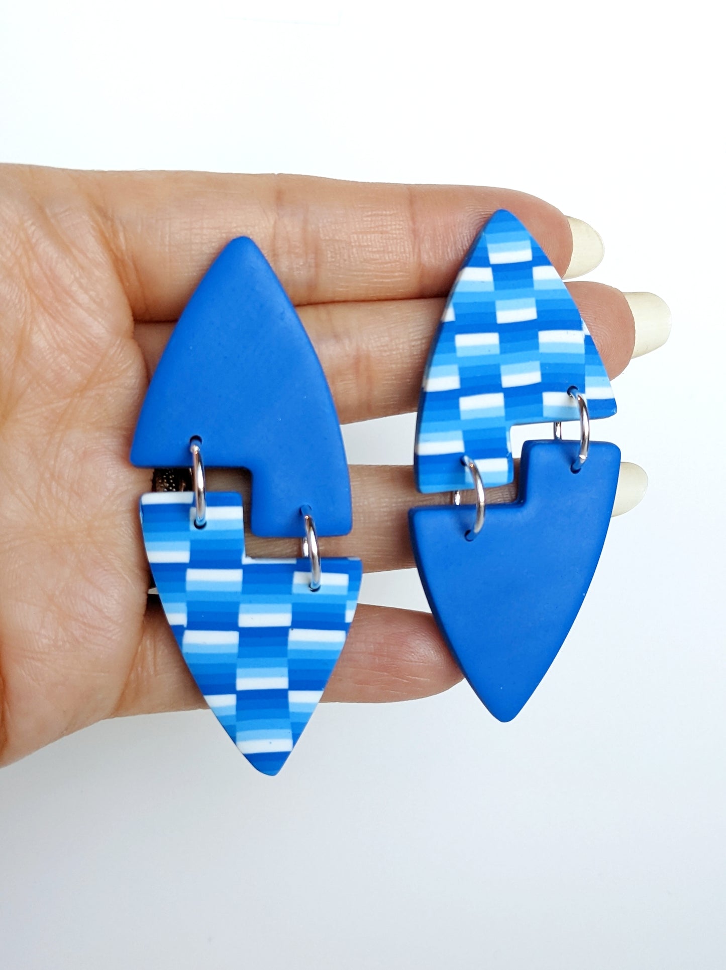 Striped Skies Tetris Dangle Earrings