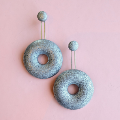 Large Silver Donut Ear Jackets