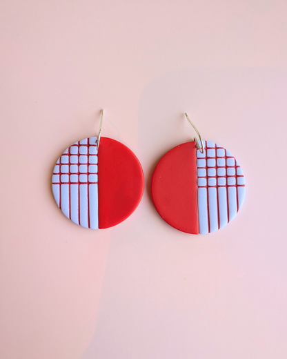 Made in the 80s Red & Lavender Earrings