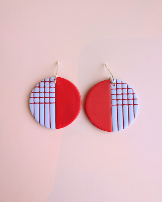 Made in the 80s Red & Lavender Earrings