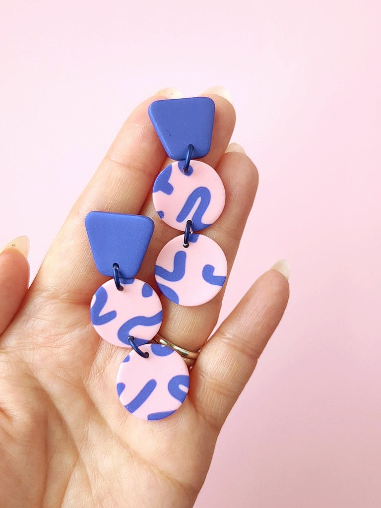Blue and Pink Squiggle Drops