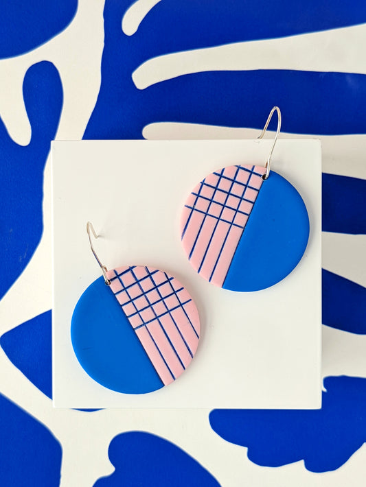 Made in the 80s Blue Circle Earrings