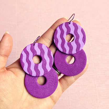 Purple Squiggle Earrings