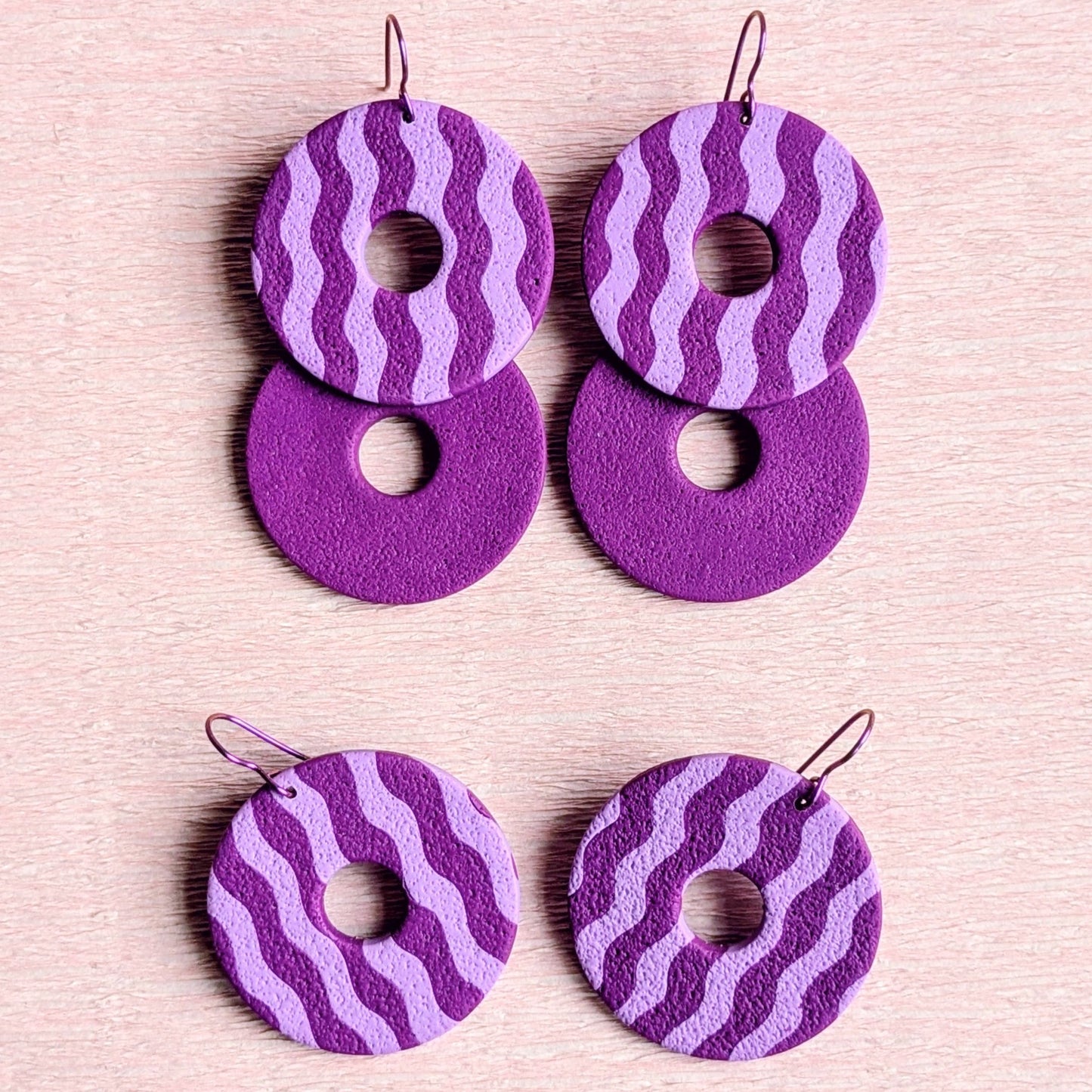 Purple Squiggle Earrings