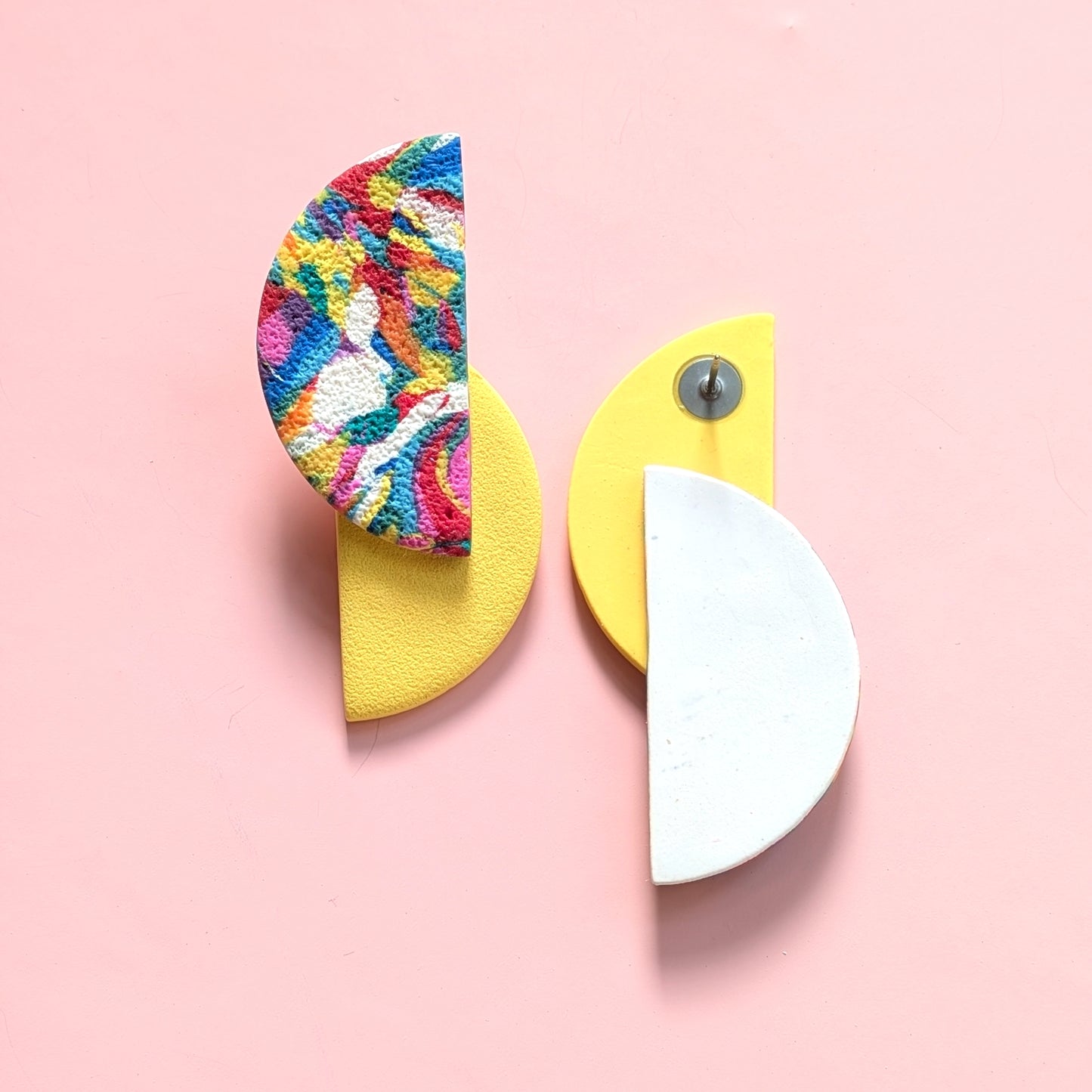 No Waste Half Moon Studs