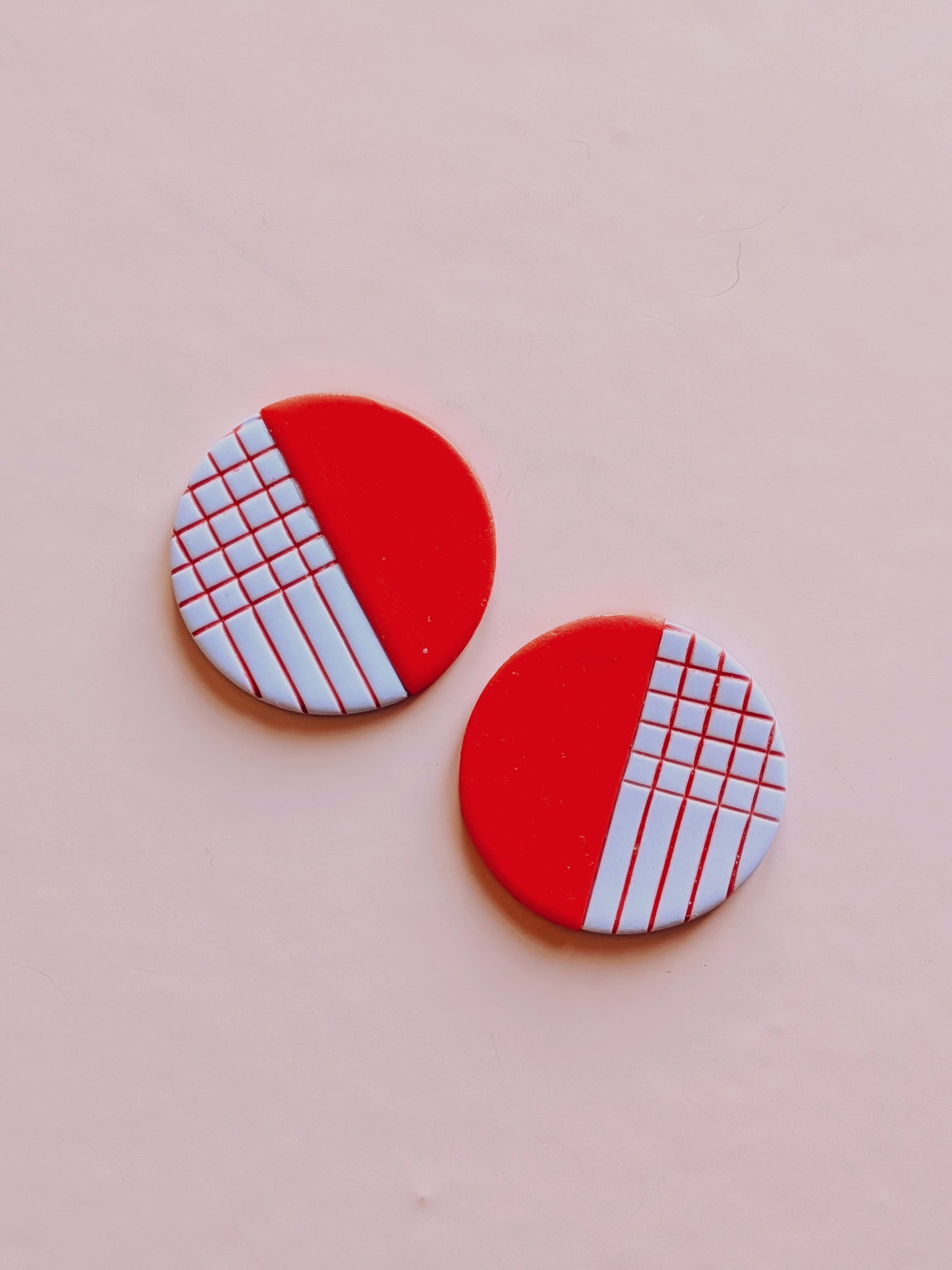 Made in the 80s Red Circle Dangle Earrings