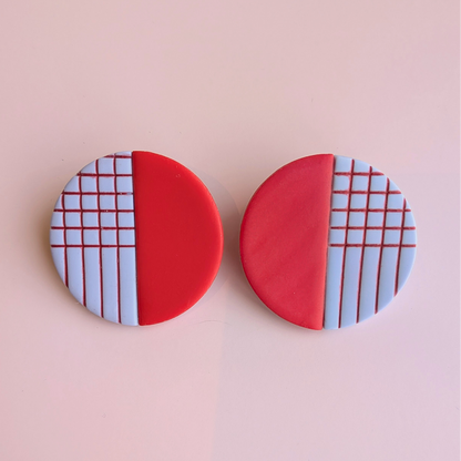 Made in the 80s Red & Lavender Earrings