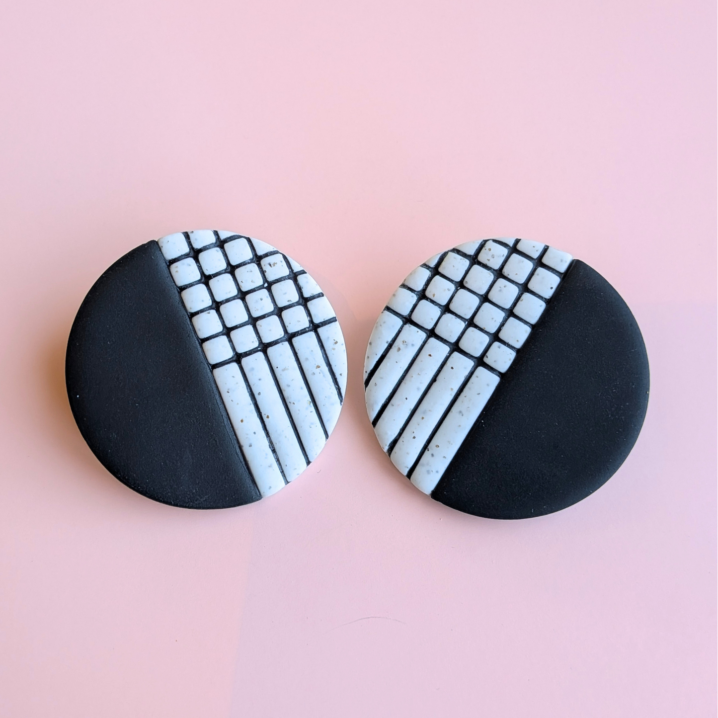 Made in the 80s Black and White Earrings