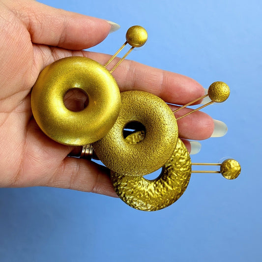 Large Gold Donut Ear Jackets