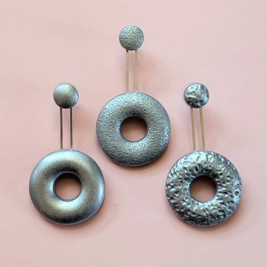 Small Silver Donut Ear Jackets