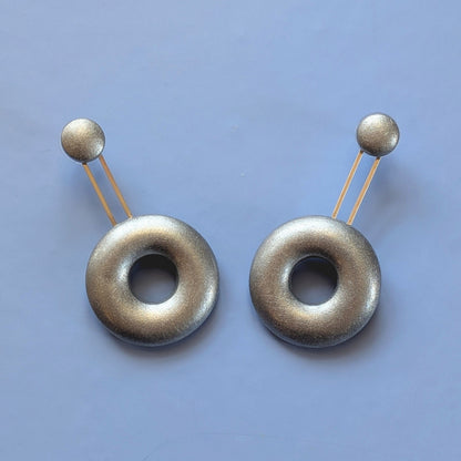 Small Silver Donut Ear Jackets