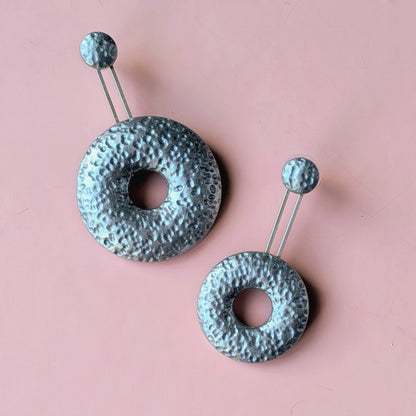 Large Silver Donut Ear Jackets