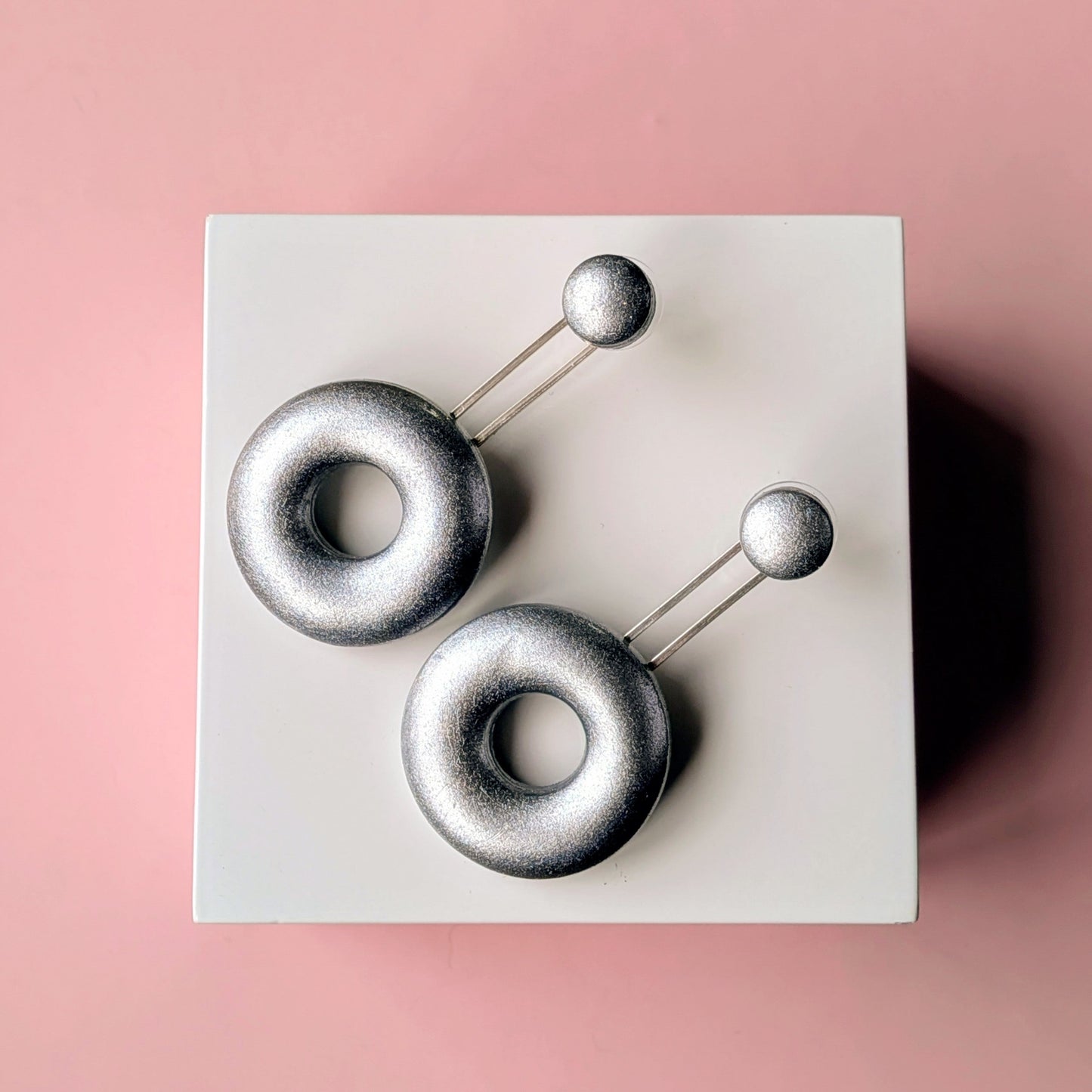 Small Silver Donut Ear Jackets