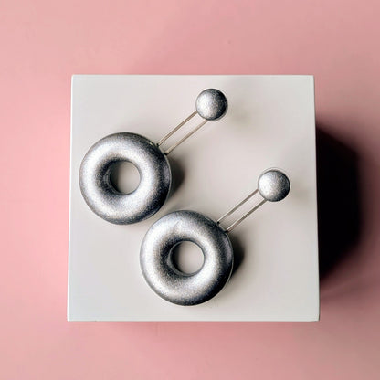 Small Silver Donut Ear Jackets