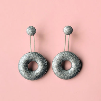 Small Silver Donut Ear Jackets