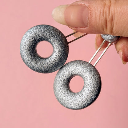 Small Silver Donut Ear Jackets