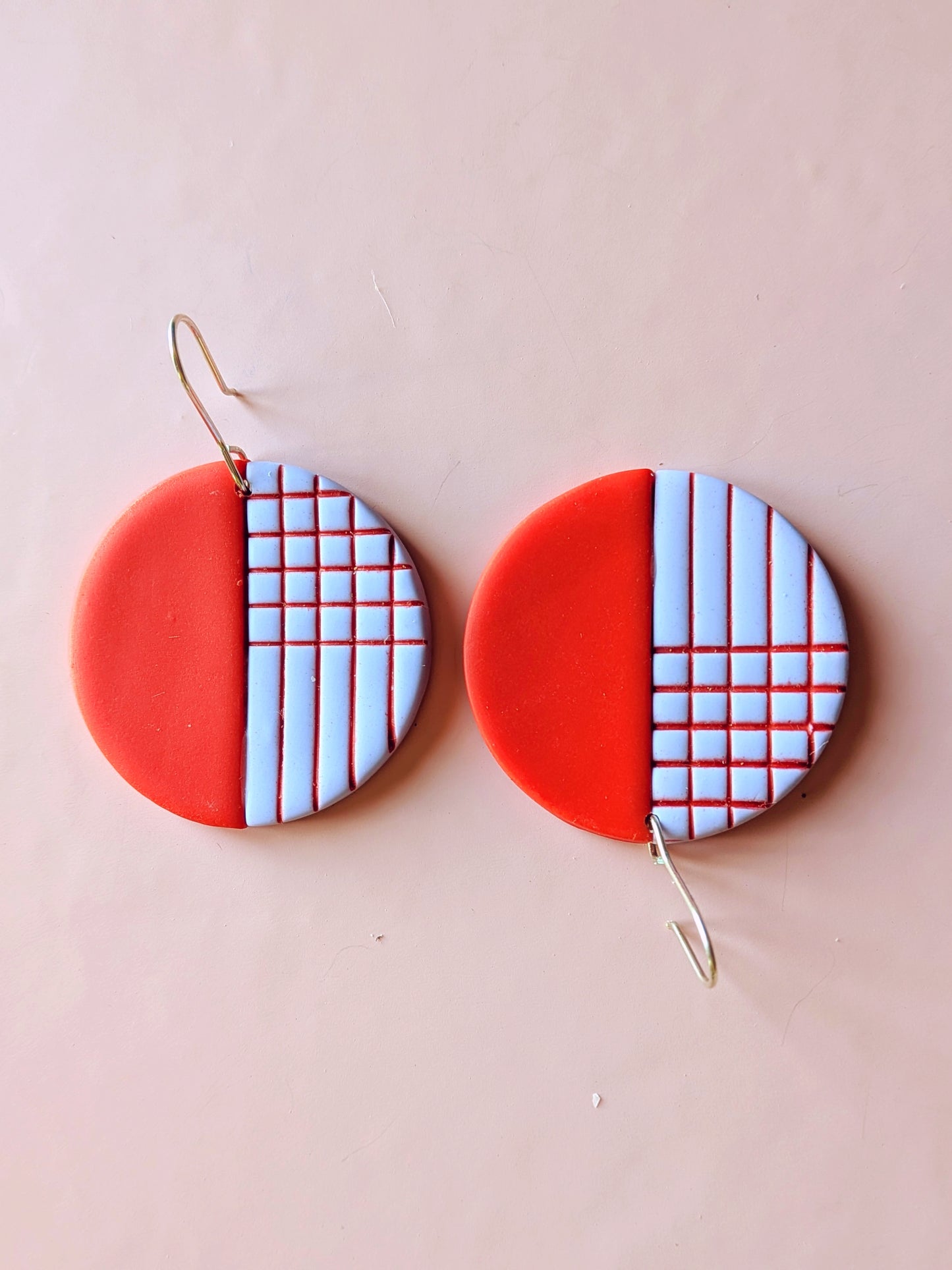 Made in the 80s Red Circle Dangle Earrings