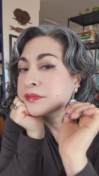 Small Silver Donut Ear Jackets