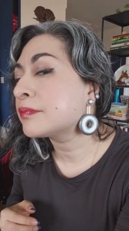 Large Silver Donut Ear Jackets