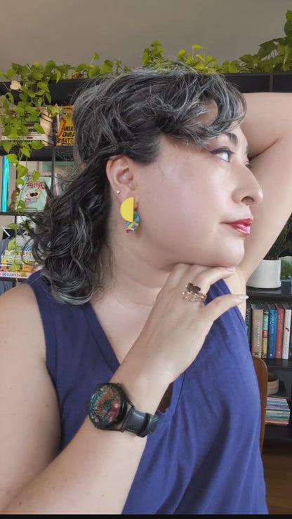No Waste Half Moon Studs