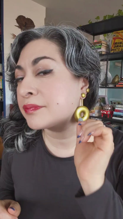 Large Gold Donut Ear Jackets