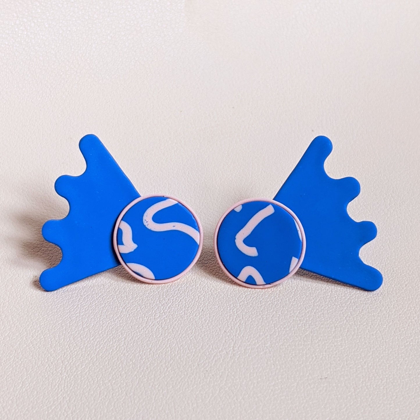 Blue Squiggle Earring Jackets