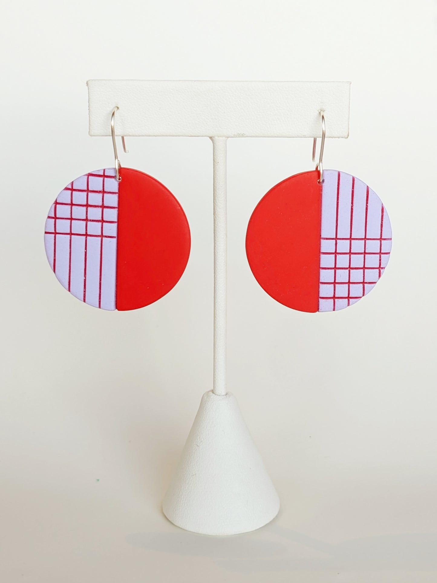 Made in the 80s Red Circle Dangle Earrings